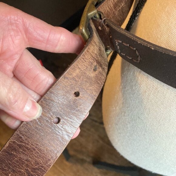 Womans Vintage Leather Belt Brown Color - Picture 4 of 9